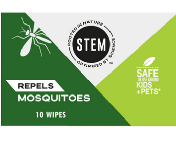 STEM Repels Mosquitoes Mosquito Repellent Wipes Fresh Scent 0.157 Oz 10 Count Portable Insect Repellent