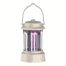 1pc Electric Insect Repellent Mosquito And Dew Camping Lantern; Courtyard Light ; bedroom Lamps; Chargeable 360 Degrees Kill Mosquito & Insects & (Color: Silver Plating)