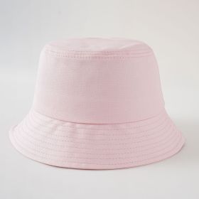 Spring and summer new fisherman hat simple solid color Korean version sun hat foldable men and women can wear basin hat (Color: Pink)