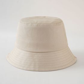 Spring and summer new fisherman hat simple solid color Korean version sun hat foldable men and women can wear basin hat (Color: Khaki)