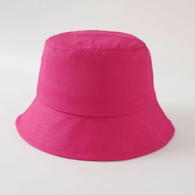 Spring and summer new fisherman hat simple solid color Korean version sun hat foldable men and women can wear basin hat (Color: Rose Red)