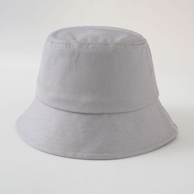 Spring and summer new fisherman hat simple solid color Korean version sun hat foldable men and women can wear basin hat (Color: gray)