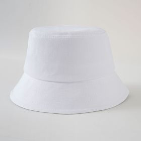 Spring and summer new fisherman hat simple solid color Korean version sun hat foldable men and women can wear basin hat (Color: White)
