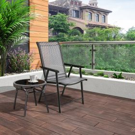 4-Pack Patio Folding Chairs Portable for Outdoor Camping (Color: gray)