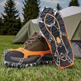 Universal Anti-slip Grip Spikes, 2025 Upgraded Universal Anti-slip Spikes for Ice Skates And Boots, with 19 Steel Spikes, Ice And Snow Grip Spike (Model: L)